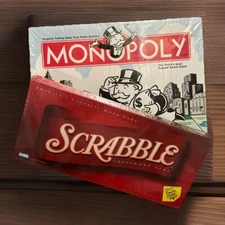 Hasbro Scrabble & Monopoly Board Games Family Game Night NEW