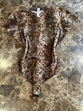 Vintage 90s Victoria’s Secret Leopard Bodysuit Streetwear Grunge Top Made In USA