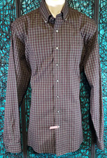 EDDIE BAUER SHIRT MENS XL TALL BUTTON DOWN GREEN BLUE PLAID RELAXED COTTON 0402