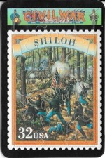 Puzzle-Postkarte, 32 Ct.-Briefmarke aus den USA, Shiloh