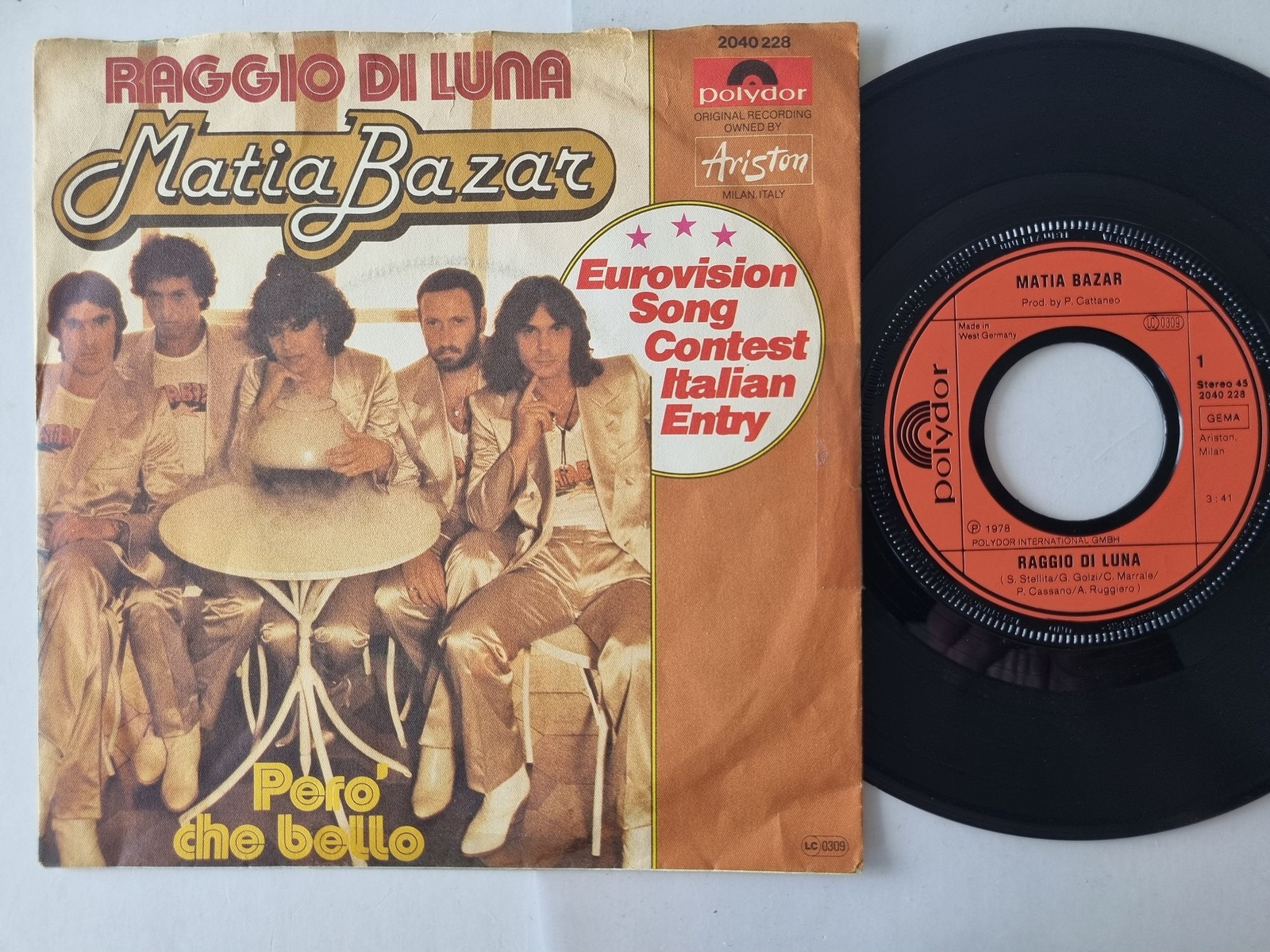 Matia Bazar - Raggio Di Luna 7'' Vinyl Germany/ EUROVISION 1978