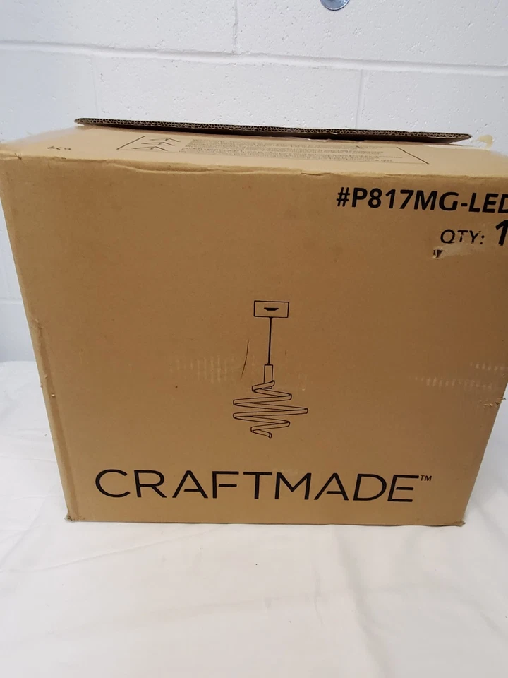 Hecho a Mano P817MG-LED Diseño-A-Fixture 13.5"15.9" Espiral Colgante Luz Oro Mate Foto 3 de 4