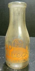 Vintage A.H. Lueck Dairy Liverpool, NY Pint Glass Milk Bottle 7.25" x 2.81" V.G.