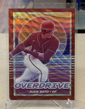 2021 Panini Chronicles Juan Soto Overdrive Ruby Red Wave Prizm /199