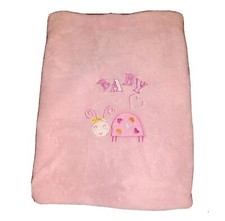 Carter's Pink BABY Ladybug Hearts Girls Baby Blanket Soft Plush Lovey