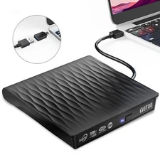 External DVD Drive for USB 3.0 Type C, Portable DVD Write CD Burner RW ROM Op...