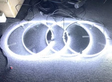 4x 15.5'' Pure White Double Row LED Wheel Rim Lights Truck Strobe Button Control