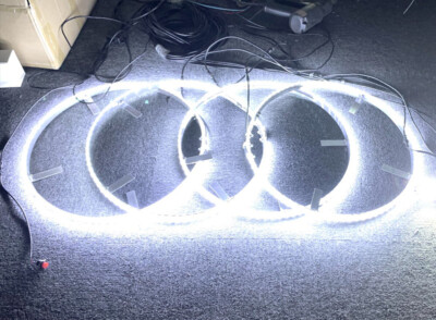 4x 15.5'' Pure White Double Row LED Wheel Rim Lights Truck Strobe Button Control