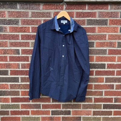 Express Navy Blue and Dusty Pink and White Patterned Button Down Dress  Shirt | eBay