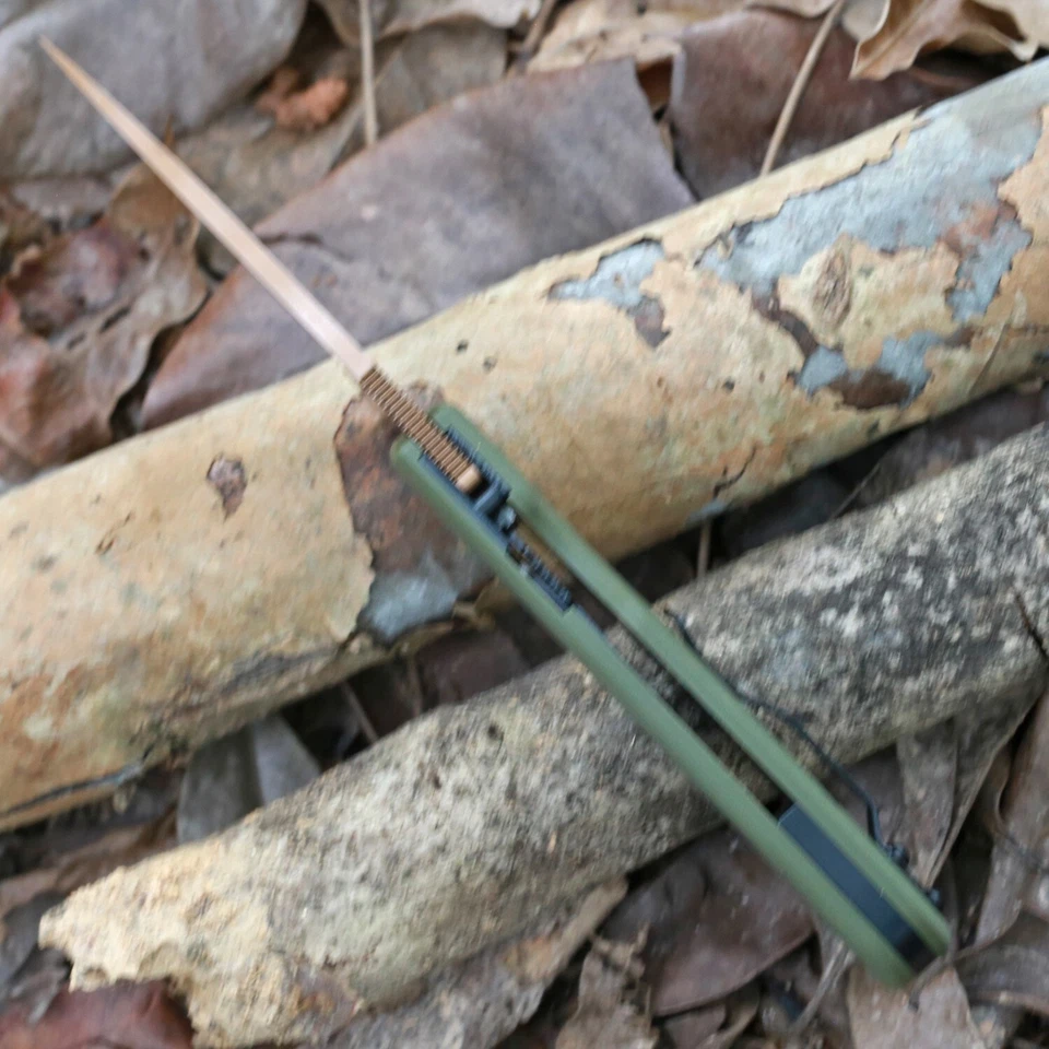 Green G10 Handle Outdoor Tactical Folding Pocket Knife Hunting Camp Gold Blade - Image 3 of 4