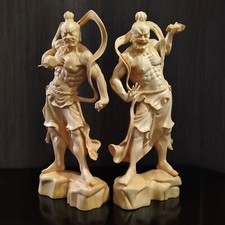 Nio Statue Kongo Rikishi Agyo Ungyo Wood Carving Hinoki Statue Height 20cm japan