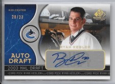 05/06 SP Game Used Auto Draft Ryan Kesler /23 AD-RK Canucks