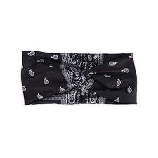 Motique Accessories Paisley Black Twist Turban Wide Headwrap Hair Band for Women