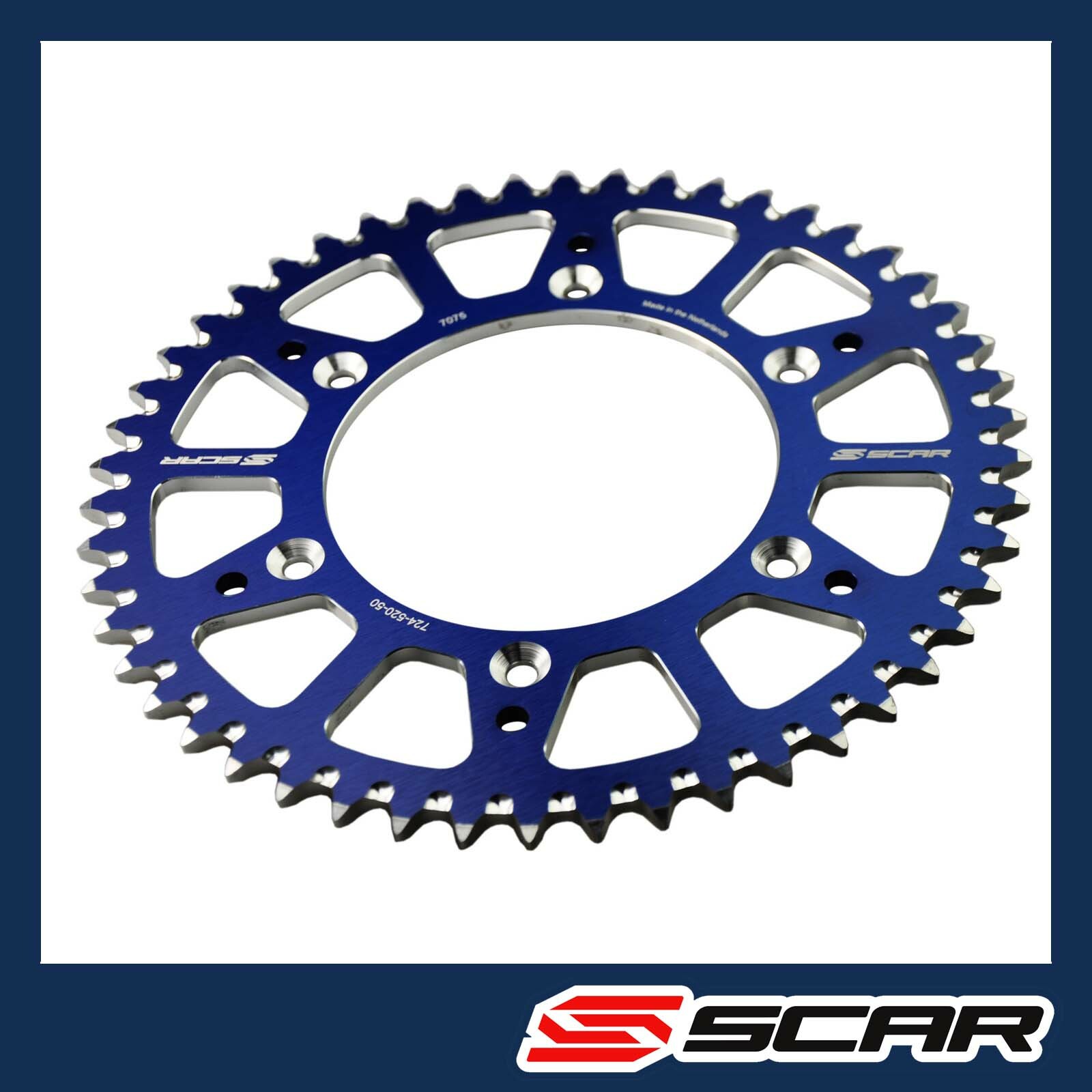 Pignon alu anti-boue SCAR bleu pour performer en compétition de motocross Fantic XX125