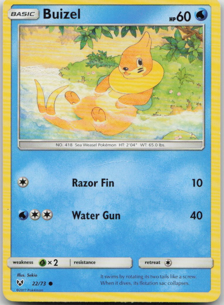 Buizel 22/73 Shining Legends Common Pokemon DMG