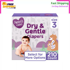 Parent's Choice Dry Gentle Baby Diapers, Size 3, 210 Count Disposable Diapers