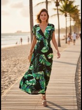 Women's Hawaiian Smocked Maxi Dress Cocktail Party Evening Summer Beach Sundress