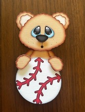 Baseball Bear paper piecing premade piecing for scrapbook page die cut CFAIRIES