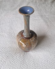 Antique Royal Doulton Vase By Florrie Jones Lambeth Stoneware C1902-22
