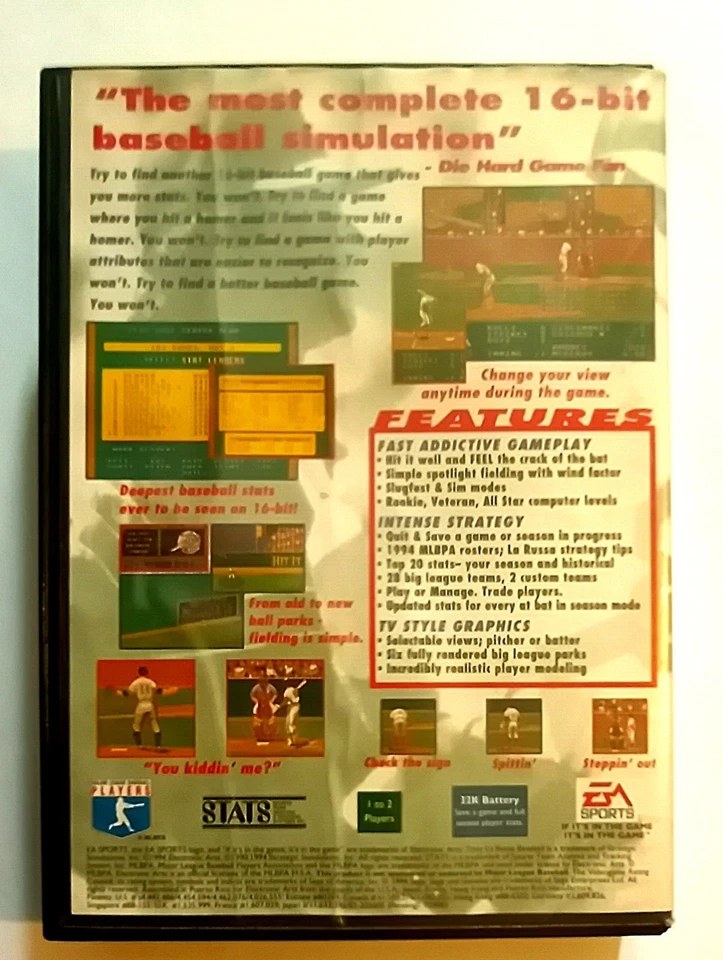 La Russa Baseball 95 (Sega Genesis, 1994) CIB - Tested - Great Condition - Image 2 of 3