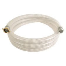 1" Id X 20 Ft Pvc Water Suction Hose 90 Psi Clear/Wt, 45Du41