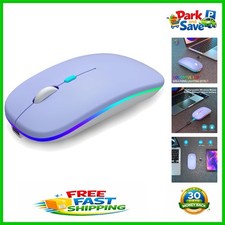 Rechargeable Optical Wireless Mouse with Rainbow LED Effects - Ultra-Slim Design