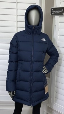 The North Face Womens Gotham Mid Parka 600-Down Winter Jacket Hooded - Navy NWT