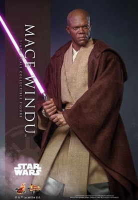 Hot Toys 1/6 Star Wars: Attack of the Clones Mace Windu Figure! MMS681! USA!