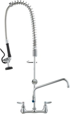 VEVOR Faucet 36''H Pre-Rinse Wall Mount Kitchen Sink Pull Down Spray Brass Faucet