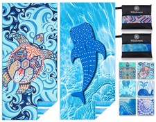 Microfiber Thin Lightweight Beach Towel Sand Free Quick Dry Absorbent Compact