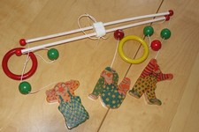 SEVI Holzmobile   Clown-Motiv   Babymobile aus Holz   Vintage    bunt   RETRO