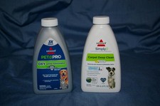 Lot of 2 Trial Size Bissell Carpet Cleaning Formula Upright Carpet Cleaners Pet