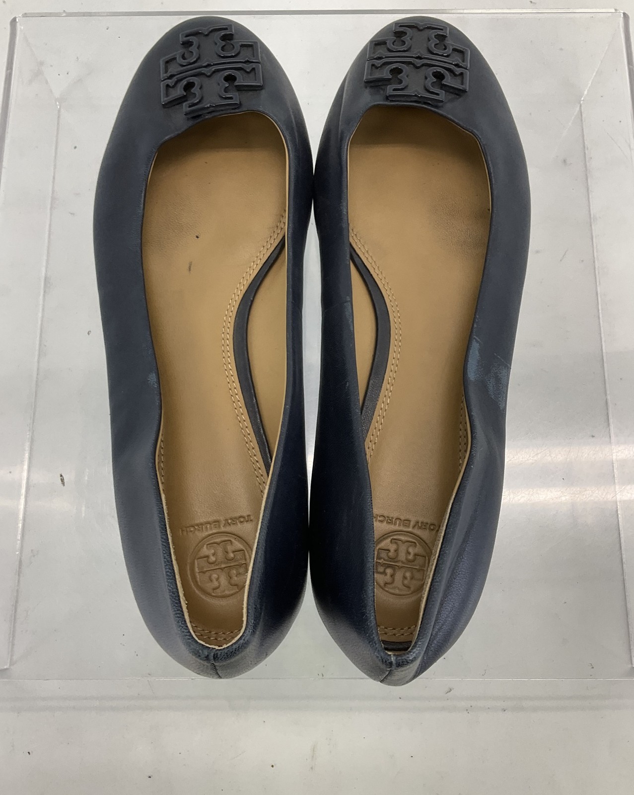 Tory Burch Navy Blue Leather Ballet Flats 10.5M thumbnail 5