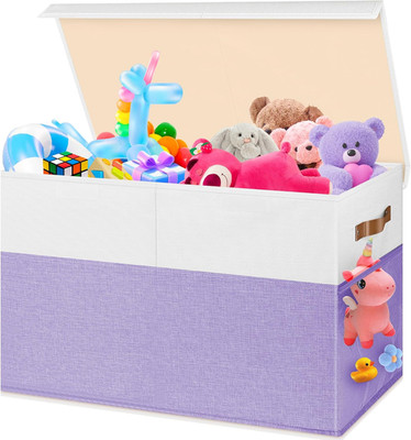 Large Toy Box, Collapsible Sturdy Storage Chest with Lids, Kids Toy Chest Storag