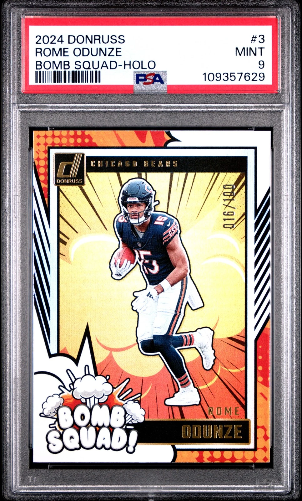 Rome Odunze Panini Donruss Bomb Squad #3 Holo