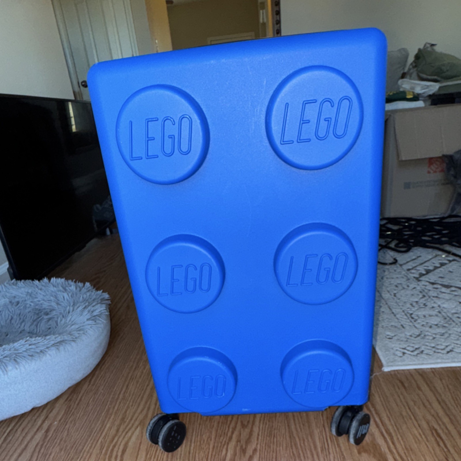 LEGO Blue Spinner Hard Shell Rolling Suitcase Geometric Patt