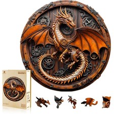 KAAYEE Wooden Puzzles for Adults, 3D Vision Mechanical Dragon Wooden Jigsaw P...