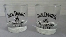 NEW! Set of (2) Jack Daniels Tennessee Fire Shot Glasses  - Whiskey - Barware