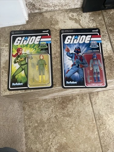 Super7 GI Joe ReAction LOT OF 2 2019 SDCC Exclusive GLOW PATROL Scarlett Cobra