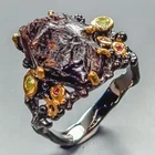 Rough gem jewelry Natural Garnet Ring 925 Sterling Silver Size 7 /R444893