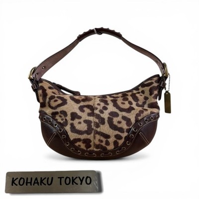 COACH Soho Leopard One Shoulder Bag Haircalf Leather Vintage | eBay