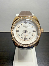 Zodiac Sea Dragon Rose Gold Tone Crystal Bezel Swiss Made 100M Watch Runs