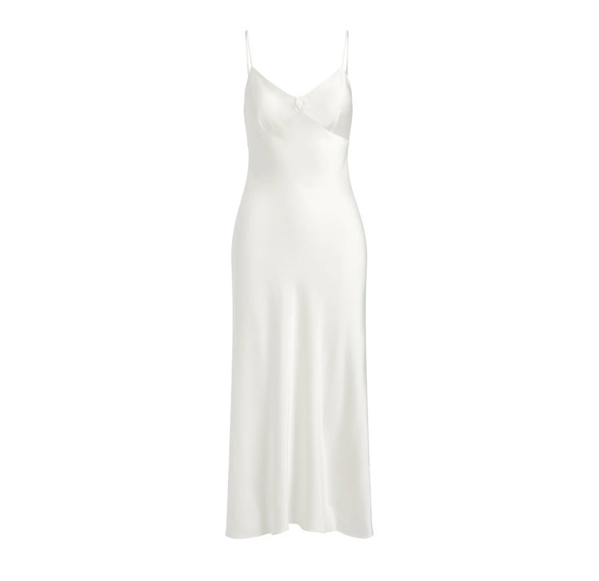 Skims Dress SILK CAMI V NECK LONG SLIP XSMALL Ivory LIMITED EDITION MSRP  $228 | eBay