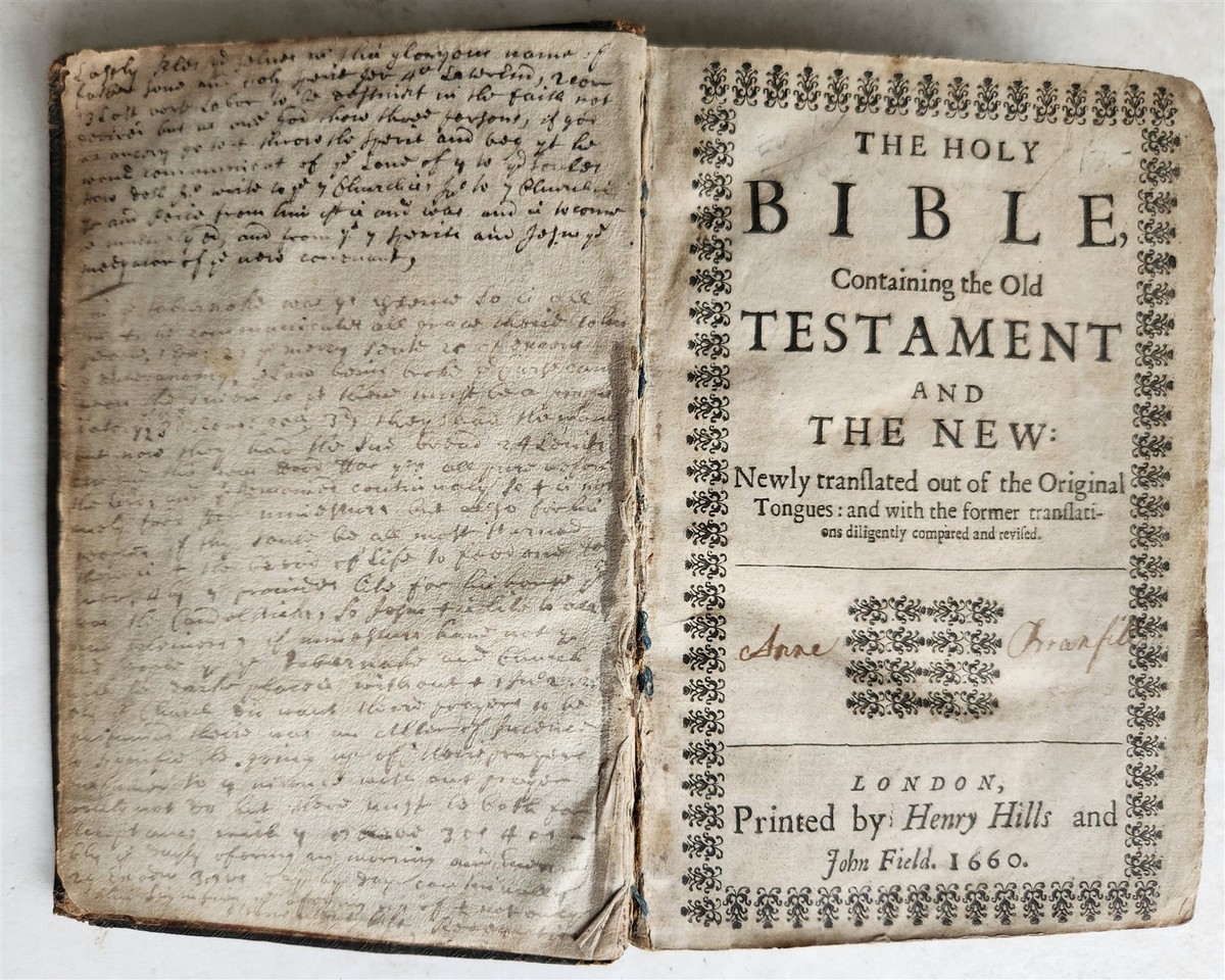 仏文洋書　マリー＝ロール・ド・ノアイユの世紀　交友 1660 BIBLE in ENGLISH OLD & NEW TESTAMENT by Henry Hills & John
