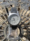 Vintage Timex Expedition Date Indiglo WR 50M womens Watch Brown Leather Band