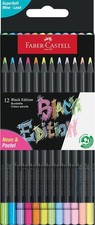 Faber-Castell Black Edition 116410, SuperSoft Colour Pencils, Neon  Pastel, NEW