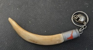 Deer Antler Keychain w/ Football Charm - "Texas Longhorns"
