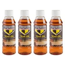 4x Bartoline Teak Oil Wood Furniture Sealer Protector Exterior Interior 250mL 24.99 per litre
