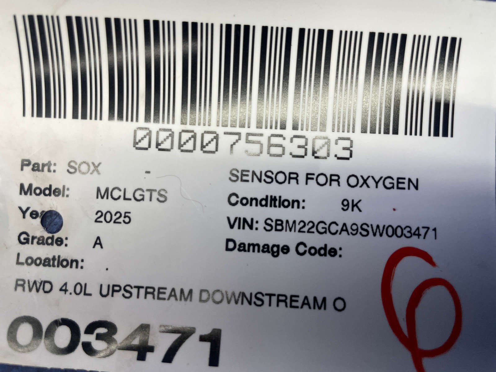 2018-2026 MCLAREN GTS 4.0L UPSTREAM DOWNSTREAM O2 OXYGEN SENSOR SET 258027065