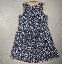 Lands End Surplice Dress Women’s Plus Size 24W/26W Blue White Floral Babydoll